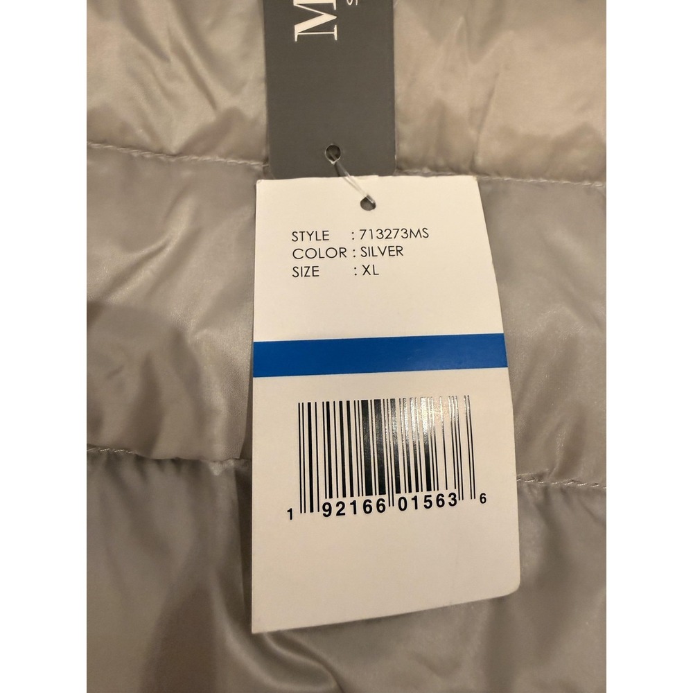 Martha Stewart Jacket Womens XL Silver Short Sleeve Down Puffer Packable Quilted - Picture 14 of 16